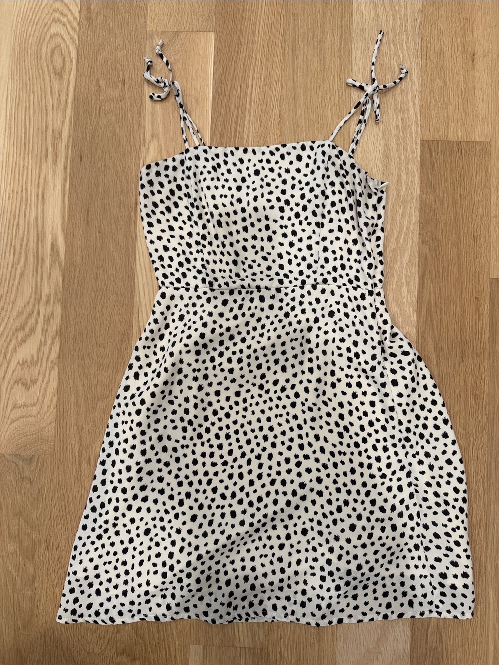 GB girls Black and White Spotted Tie-Strap Dress
